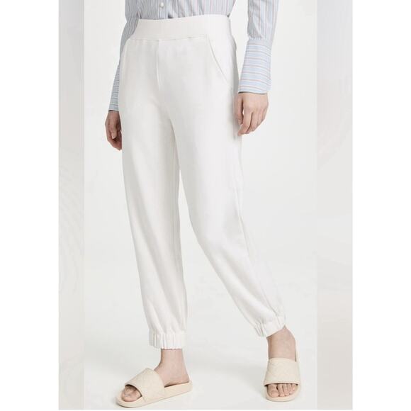 AYR The Cool Pants Joggers Womens L Seashell Ivory Cozy Luxury Lounge Travel